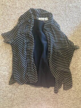 vintage NYC Design Co. 100% silk attached tank and button up size 2X